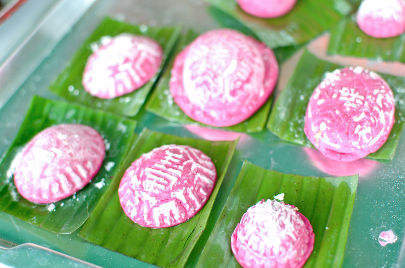 Ang Ku Kueh, made of glutinous rice flour like nian gao