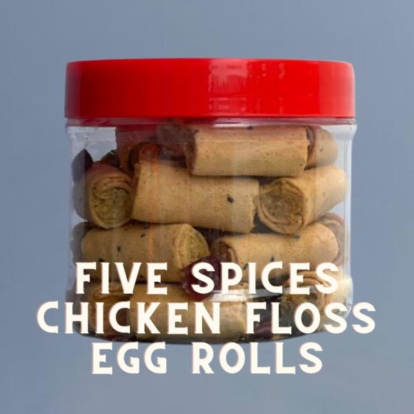 Five Spices Chicken Floss Egg Rolls chinese new year goodies snacks cookies